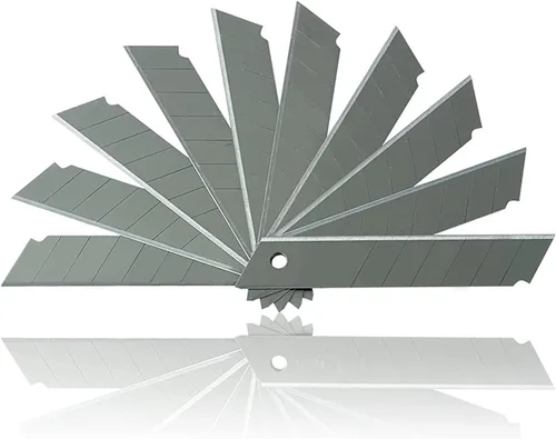 Vista 9 de Cuchillo utilitario resistente de 0.984 in, cortador de caja con 20 cuchillas retráctiles SK-5, cortadores a presión con agarre de goma para cartón