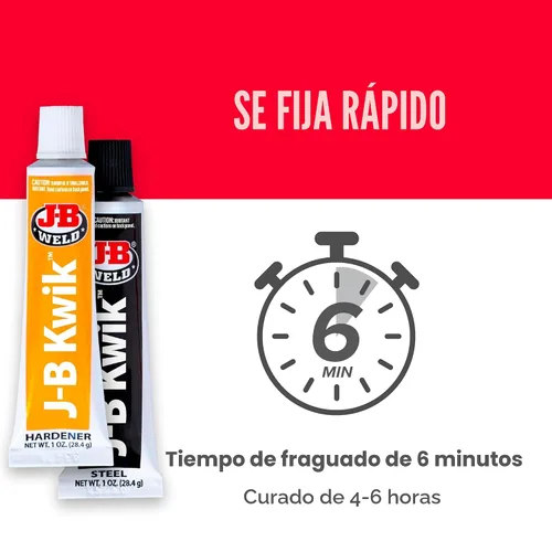 Vista 4 de J-B Weld 8276 KwikWeld Pegamento de acero reforzado de rápida adhesión. Pomo de 2 onzas, 2 onza, Blanco