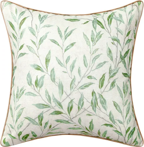Vista 36 de VOGOL - Funda de almohada texturizada de lino, 18 x 18 pulgadas, estilo granja, para sofá, cama y habitación, con diseño de pájaros y hojas beige