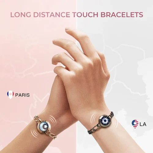 Vista 2 de TOTWOO Sun and Moon Long Distance Touch Bracelets for Couples