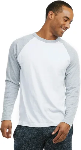 Vista 10 de Men's Full Length Sleeve Raglan Cotton Baseball Tee Shirt
