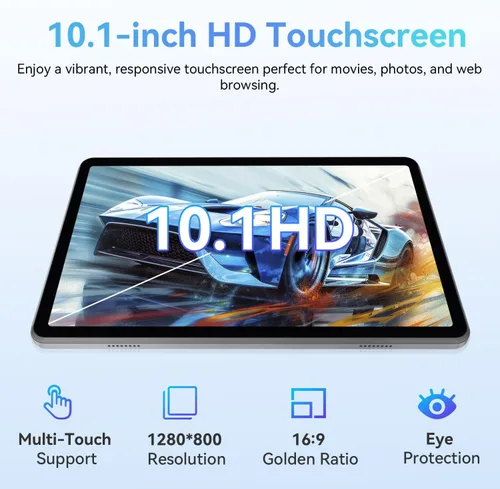 Vista 3 de ECOPAD Tablet Android 15, tabletas de 10.1 pulgadas con procesador Octa-Core, pantalla HD IPS, 12 GB de RAM+128 GB de ROM, compatible con expansión