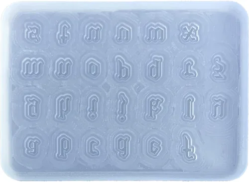 Vista 9 de Molde de silicona de resina gótica, colgante de letra inglesa, molde de resina gótica para hacer joyas, llavero de letras epoxi artesanal