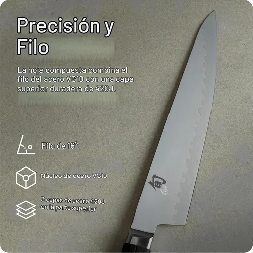Vista 3 de Shun Sora - Cuchillo para pelar, Chef, 8 pulgadas, Negro