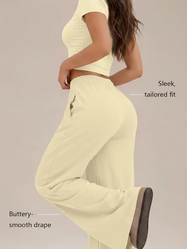 Vista 4 de Trendy Queen Conjunto de descanso de verano de 2 piezas a juego con Amarillo cremoso