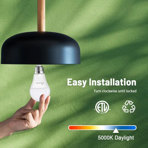 Vista 6 de Bombilla LED A19, bombillas LED equivalentes a 100 W, bombillas de luz diurna de 5000 K, 1500 lúmenes, bombilla de base estándar E26, bombillas