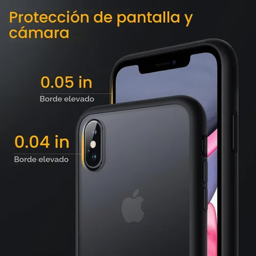 Vista 5 de JETech Funda mate para iPhone Xs y iPhone X, color negro