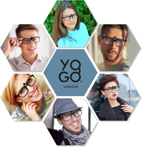 Vista 4 de Yogo Vision Blue Light Clip on Computer Glasses Video Gaming Glasses Easy Fit Digital Eyestrain Eye Protection (2 Pack)