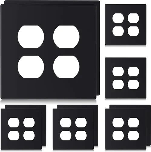 Vista 12 de ELEGRP Placas de pared para receptáculo dúplex de 2 segmentos, tamaño mediano, 4.88 pulgadas de alto x 4.94 pulgadas de largo, cubierta frontal