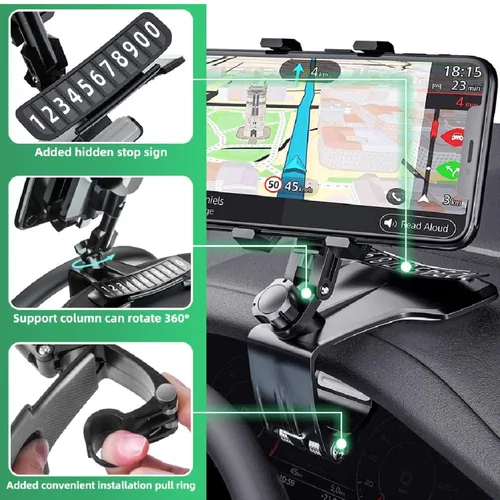 Vista 3 de Soporte Para Teléfono De Coche Con Rotación De 360 Grados