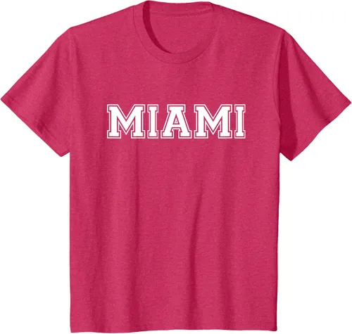Vista 49 de Camiseta de regalo deportiva estilo universitario Miami Florida, Negro, S
