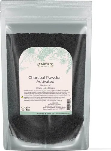 Vista 7 de Starwest Botanicals Polvo de carbón activado de madera dura estadounidense de grado alimenticio, bolsa a granel de 1 libra