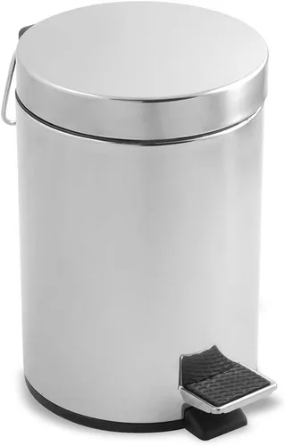 Vista 2 de Metaltex Cubo redondo de acero inoxidable con pedales (12 l)