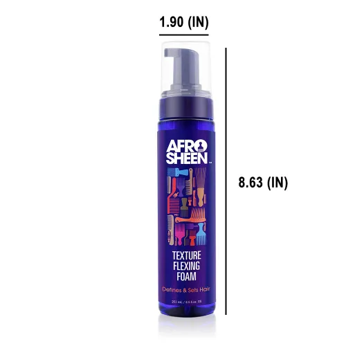 Vista 3 de Afro Sheen Espuma de flexión de textura. Para hidratación, definición de rizos y brillo. 8.5 Oz.