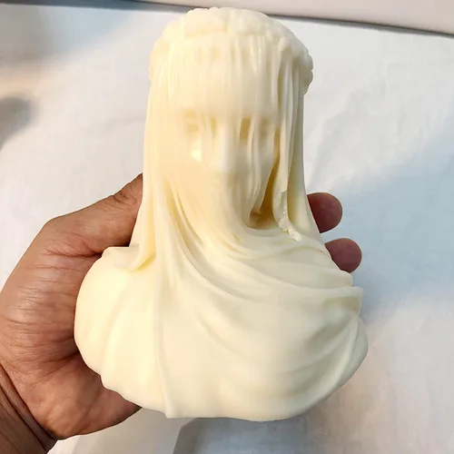 Vista 7 de Molde de vela velada para dama, busto femenino velado de silicona, busto velado para dama, busto de doncella velado, molde de estatua, molde