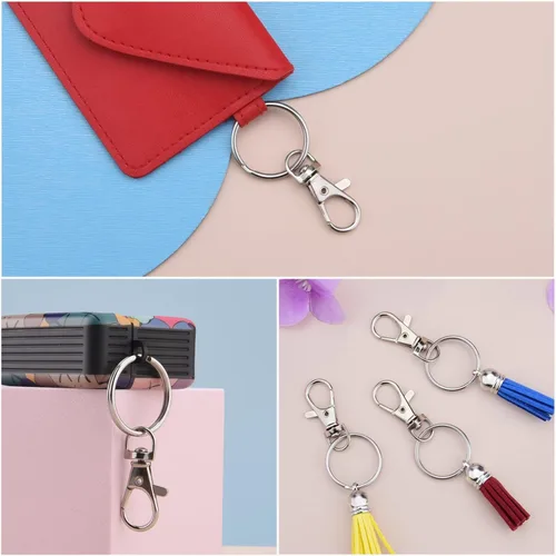Vista 6 de Hapeper Ganchos giratorios de metal con llaveros divididos para cordones y joyas (60 piezas)