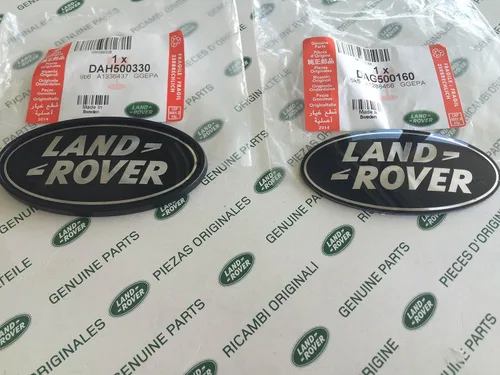 Vista 3 de Land Rover Insignias Ovaladas Negras SOBRE Plata - Nuevas Piezas Originales DAG500160 + DAH500330