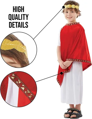 Vista 4 de Fun Shack Roman Costume Boys, Roman Emperor Costume Boys, Roman Costume Kids, Toga Costume Kids