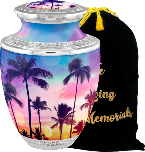 Vista 9 de Urnas de Cremación Personalizadas con Medallón Estético de Playa para Cenizas de Adultos Hombre Mujer - Urnas de Entierro de 200 libras para Cenizas