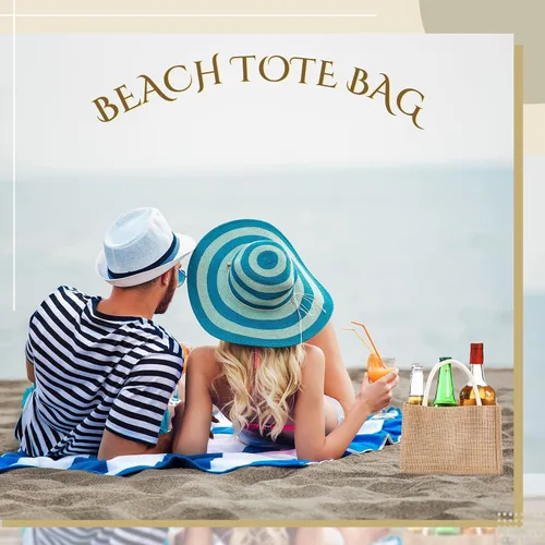 Vista 2 de 12 Piezas Bolsas de Arpillera Mini Bolsas de Yute Reutilizables con Asas Pequeña Lona en Blanco Regalo Impermeable para Boda Playa Bricolaje