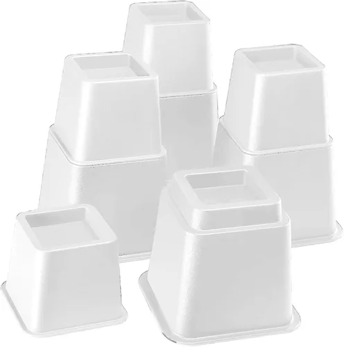 Vista 10 de Home It Elevadores de cama ajustables, elevación en 3, 5 u 8 pulgadas, elevadores de muebles apilables resistentes que soportan 1,300 libras