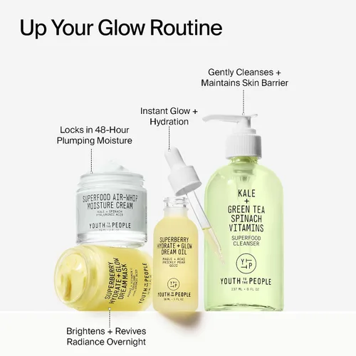Vista 8 de Youth To The People Superberry Hydrate + Glow Dream - Aceite facial que revive la piel opaca y seca, aumenta la luminosidad, hidratante, fórmula
