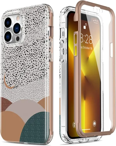 Vista 14 de Esdot Funda protectora para iPhone 13 Mini con protector de pantalla integrado, protección de grado militar con diseños de moda para mujeres