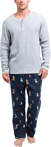 Vista 33 de PajamaGram Conjunto de pijama para hombre, clásico, 100% algodón Negro
