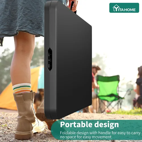 Vista 12 de Mesas plegables YITAHOME de 8 pies Heavy Duty Folding Table with Carrying Handle, Plastic Fold up Table for Outdoor Camping Picnic Parties/Indoor