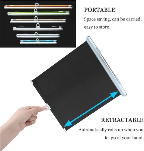 Vista 7 de Persianas enrollables opacas con ventosas, cortinas opacas sin taladrar, persianas enrollables retráctiles para ventanas y puertas, protector