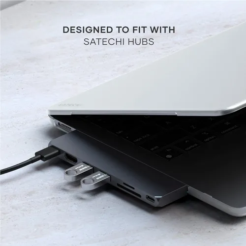Vista 4 de Satechi Eco - Funda rígida para MacBook Air de 13 pulgadas, compatible con hubs, M3, transparente Ultra delgado, ligero, con acceso completo a