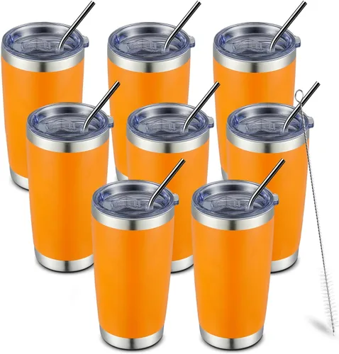 Vista 11 de COMOOO Vaso Térmico de 20 onzas al por Mayor con Aislamiento al Vacío de Doble Pared, Taza de Viaje de Acero Inoxidable con Tapa y Pajita