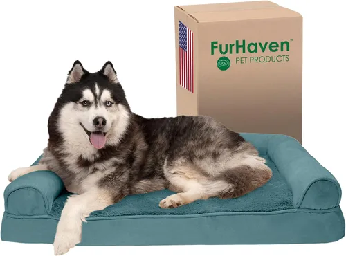 Vista 20 de Furhaven Cama para perro de espuma viscoelástica para perros medianos y pequeños con cojines extraíbles y funda lavable, para perros de hasta 35