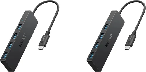 Vista 13 de Anker 4-Port USB 3.0 Ultra Slim – Puerto de catos para MacBook, Mac Pro/mini, iMac, Surface Pro, XPS, Notebook PC, pendrives, unidades de disco