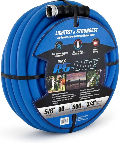 Vista 15 de AG-LITE BSAL5806 - Manguera de jardín de goma para agua caliente/fría de 5/8 pulgadas x 06', 100% goma, ultraligera, súper fuerte, 500 PSI, 50°F a