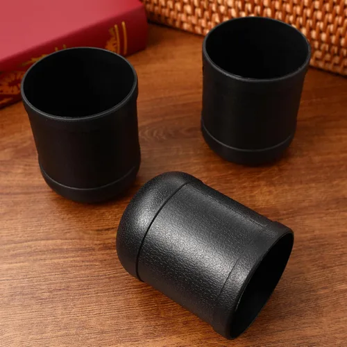 Vista 8 de 10 vasos de dados de piel sintética para juegos de dados profesionales, tazas de coctelera para fiestas, juego de bolsas de dados apilables, vasos