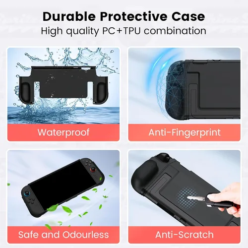 Vista 4 de BHGift for Switch 2 Grip Case (2025), Upgraded Slim Switch 2 Dockable Protective Case, Console Hard Cover Like a Real Gamepad for Handheld