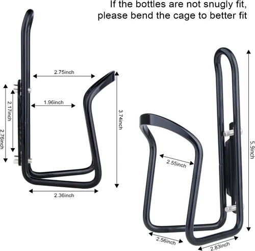 Vista 4 de FiveBox - Portabotellas de agua de aleación de aluminio para bicicletas de ciclismo, jaula para botella de agua de bicicleta Negro