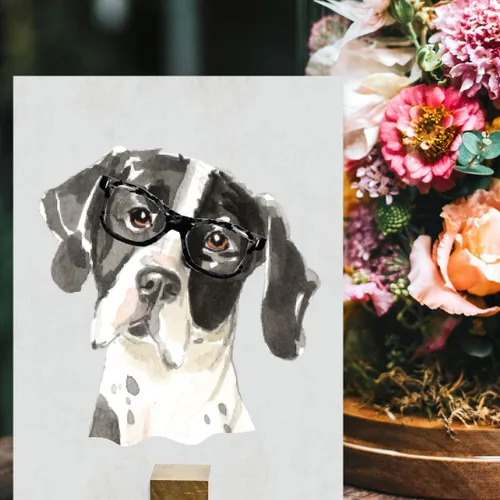Vista 83 de Andaz Press Póster impreso para pared de perro, 8.5 x 11 pulgadas, Bulldog inglés con gafas negras, 1 paquete, regalo de cumpleaños de Navidad, sin
