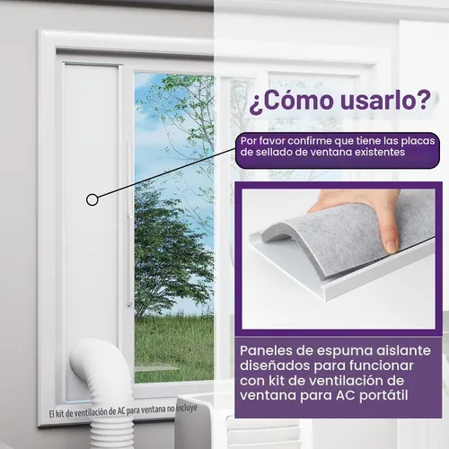 Vista 7 de Mxclimate Paneles de espuma aislados para kit de ventilación portátil de ventana de CA, paneles de sellado de aislamiento de aire acondicionado