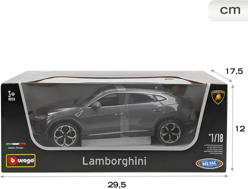 Vista 7 de Bburago B18-11042Y 1:18 Lamborghini Urus, Gris
