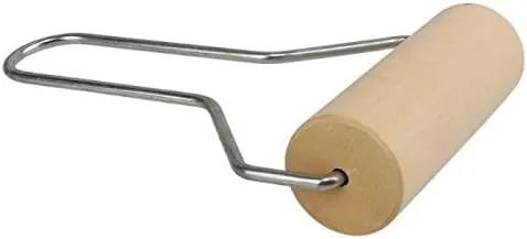 Vista 3 de COMIART - Rodillo de madera dura para cerámica y arcilla de cerámica, rodillo de arcilla de madera de 7 pulgadas con mango de metal resistente