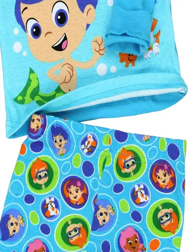 Vista 3 de Bubble Guppies Conjunto de pijama de algodón de 2 piezas de manga larga para niño