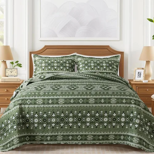 Vista 24 de VAPUTAR Juego de ropa de cama de edredón de 100 % algodón, tamaño Queen
