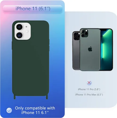 Vista 295 de Funda compatible con iPhone 8 Plus, iPhone 7 Plus/6 Plus/6S Plus con cordón, funda cruzada para iPhone con correa ajustable de silicona para iPhone