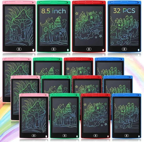 Vista 9 de Zhehao 32 tabletas de escritura LCD para niños a granel de 8.5 pulgadas, tablero de garabatos colorido borrable, juguete educativo, regalo de Negro