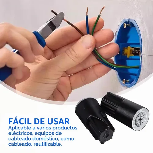 Vista 2 de 36 piezas negro impermeable conectores de alambre tuercas de alambre negro-36