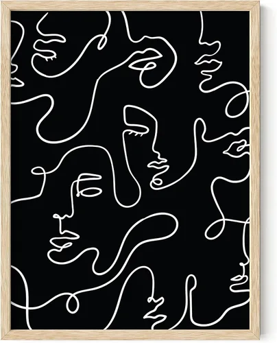 Vista 32 de HAUS AND HUES Arte de pared minimalista - Dibujo moderno de líneas abstractas, impresión de boceto femenino simple, obra de arte para el hogar
