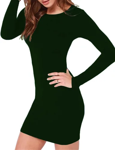 Vista 5 de Haola - Mini vestido corto sexy y casual de manga larga para mujer