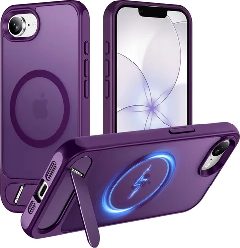 Vista 91 de Hualele - Funda magnética para Samsung Galaxy S24 Plus/S25 Plus con soporte de metal, [compatible con MagSafe]